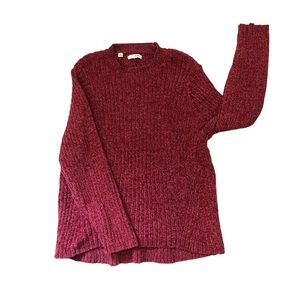 Jacks Girlfriend Sweater - burgundy soft ribbed size large women’s sweater